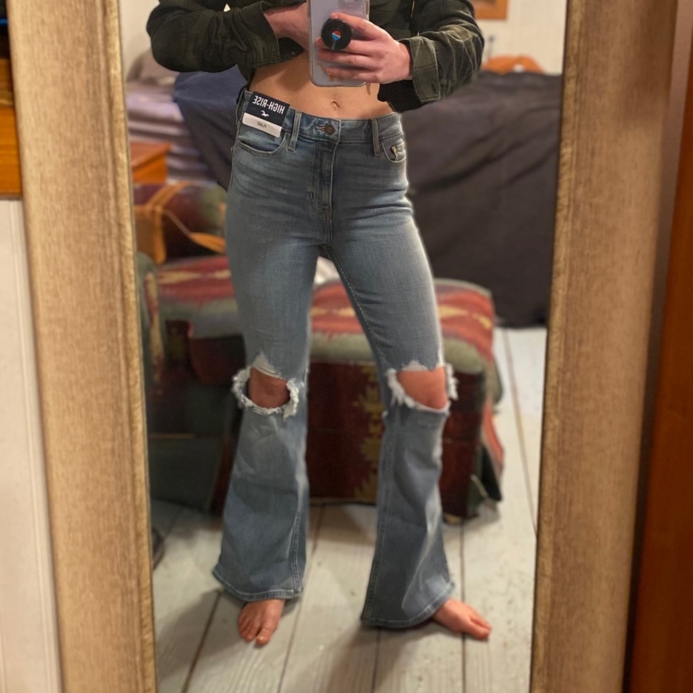 Hollister Flare Jeans 1 Short Destroyed